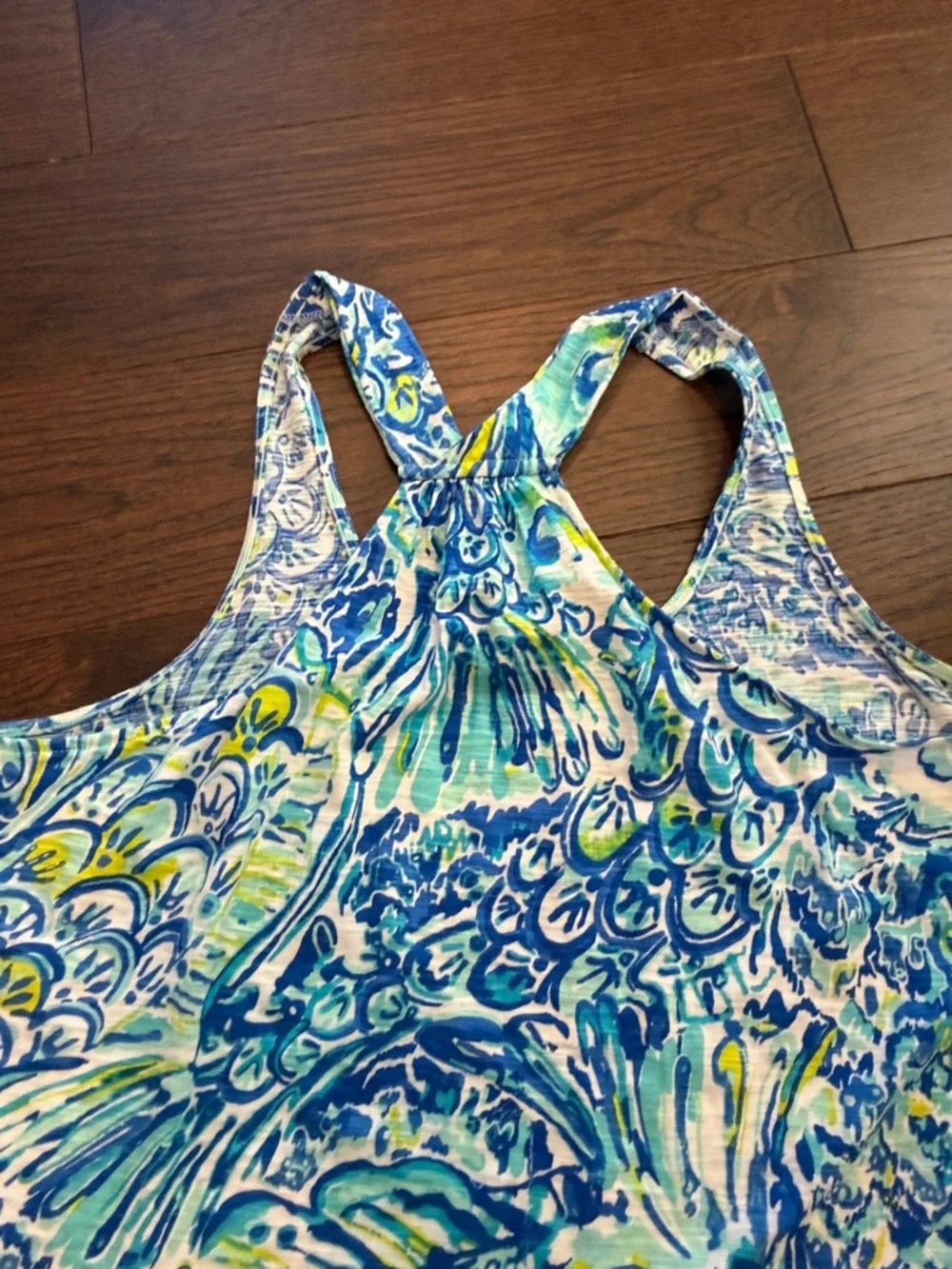 Lilly Pulitzer Watercolor Print Racerback Tank Size Small - C40-040 - Picture 5 of 6